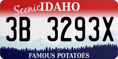 ID license plate 3B3293X