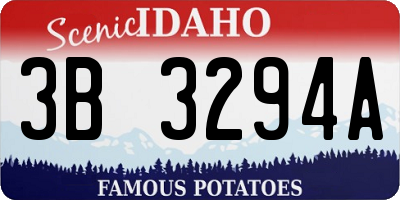 ID license plate 3B3294A