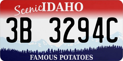 ID license plate 3B3294C