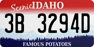 ID license plate 3B3294D