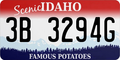 ID license plate 3B3294G