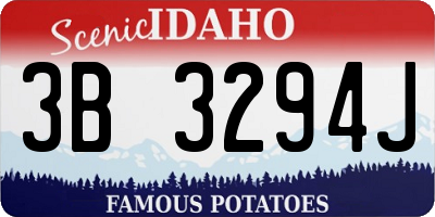 ID license plate 3B3294J
