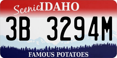 ID license plate 3B3294M