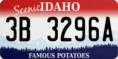 ID license plate 3B3296A
