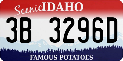 ID license plate 3B3296D