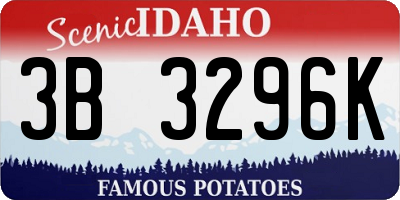 ID license plate 3B3296K