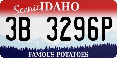 ID license plate 3B3296P