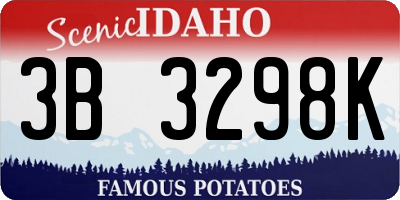 ID license plate 3B3298K