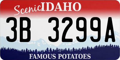 ID license plate 3B3299A