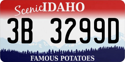 ID license plate 3B3299D