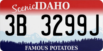 ID license plate 3B3299J