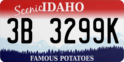 ID license plate 3B3299K