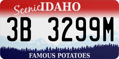 ID license plate 3B3299M