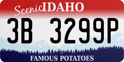 ID license plate 3B3299P