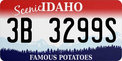 ID license plate 3B3299S