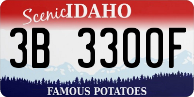 ID license plate 3B3300F