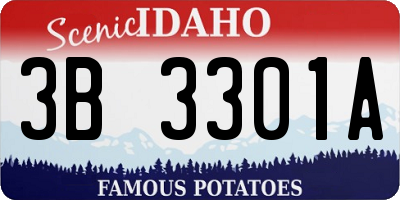 ID license plate 3B3301A