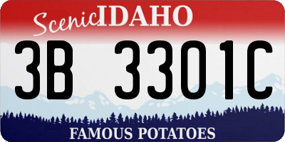 ID license plate 3B3301C