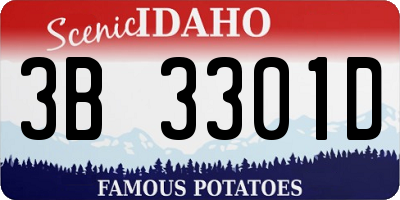 ID license plate 3B3301D