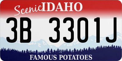ID license plate 3B3301J