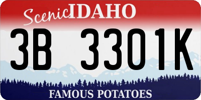 ID license plate 3B3301K