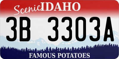 ID license plate 3B3303A