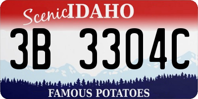 ID license plate 3B3304C