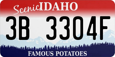ID license plate 3B3304F