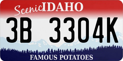 ID license plate 3B3304K