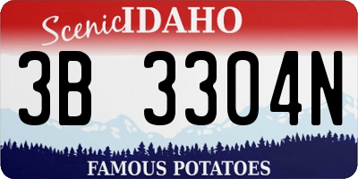 ID license plate 3B3304N