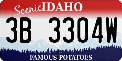 ID license plate 3B3304W