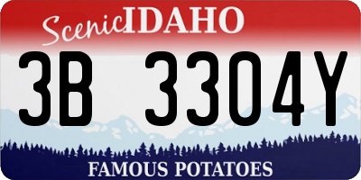 ID license plate 3B3304Y