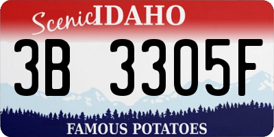 ID license plate 3B3305F