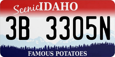 ID license plate 3B3305N