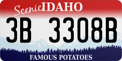 ID license plate 3B3308B