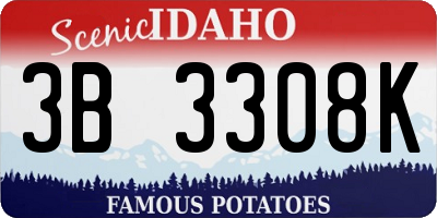 ID license plate 3B3308K