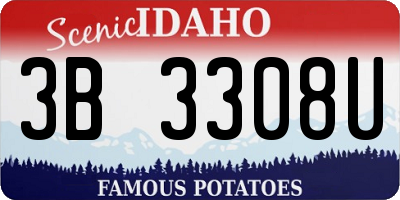 ID license plate 3B3308U