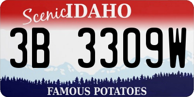ID license plate 3B3309W