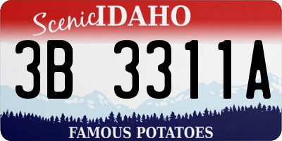 ID license plate 3B3311A