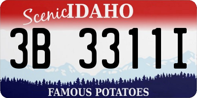 ID license plate 3B3311I