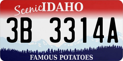 ID license plate 3B3314A