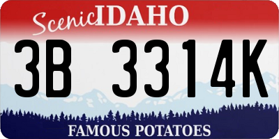 ID license plate 3B3314K