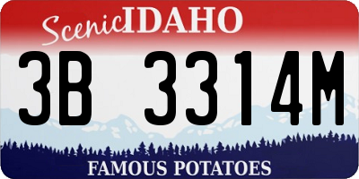 ID license plate 3B3314M