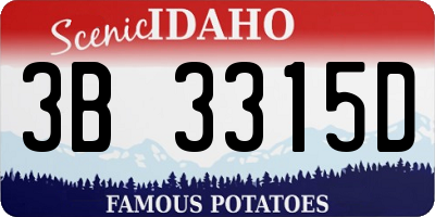ID license plate 3B3315D