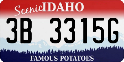 ID license plate 3B3315G