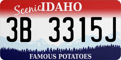 ID license plate 3B3315J