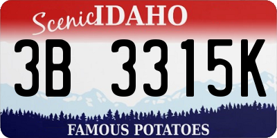 ID license plate 3B3315K