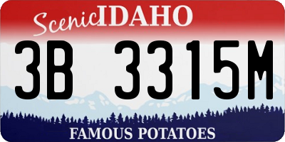 ID license plate 3B3315M