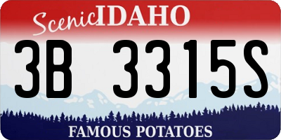 ID license plate 3B3315S