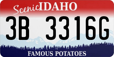 ID license plate 3B3316G
